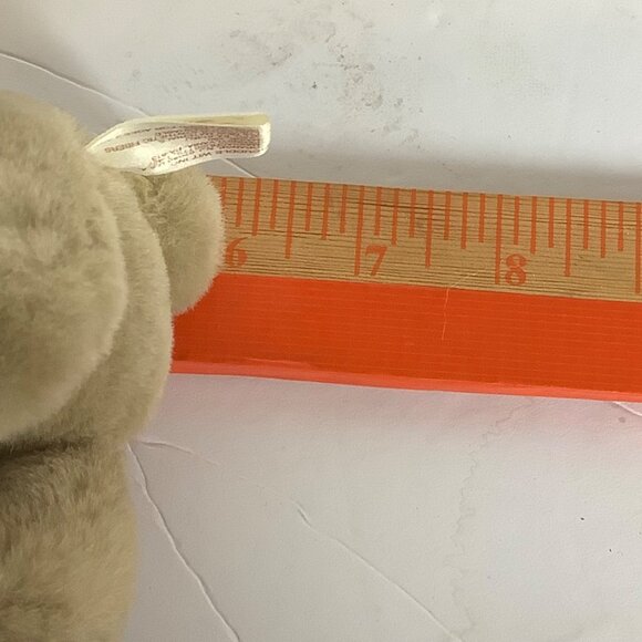 Vtg Cuddle Wit Bunny Rabbit Plush Bow Soft Brown White Stuffed Animal Toy 6" - Picture 5 of 5